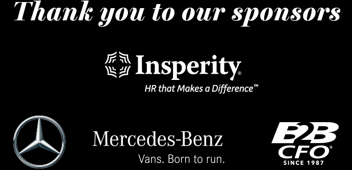 Thank you to our sponsors: Insperity | Mercedes-Benz | B2B CEO