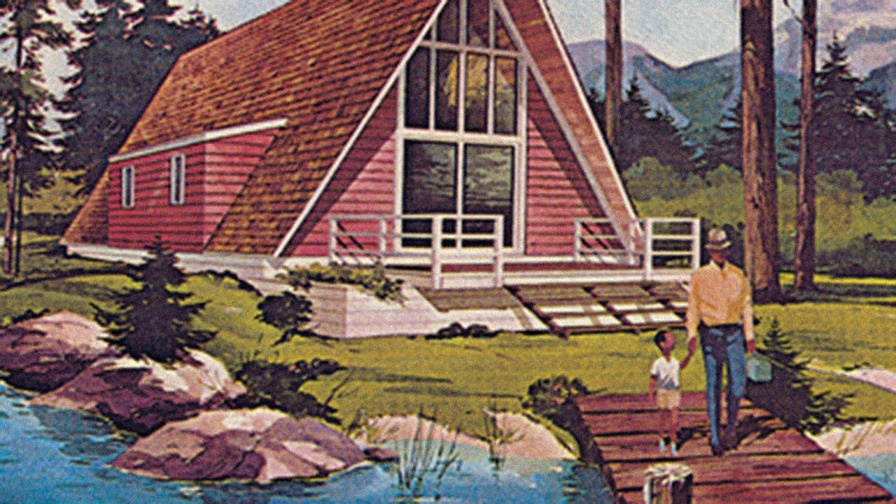 14 Vintage Pictures Of AFrame Houses, Turned Into Postcards