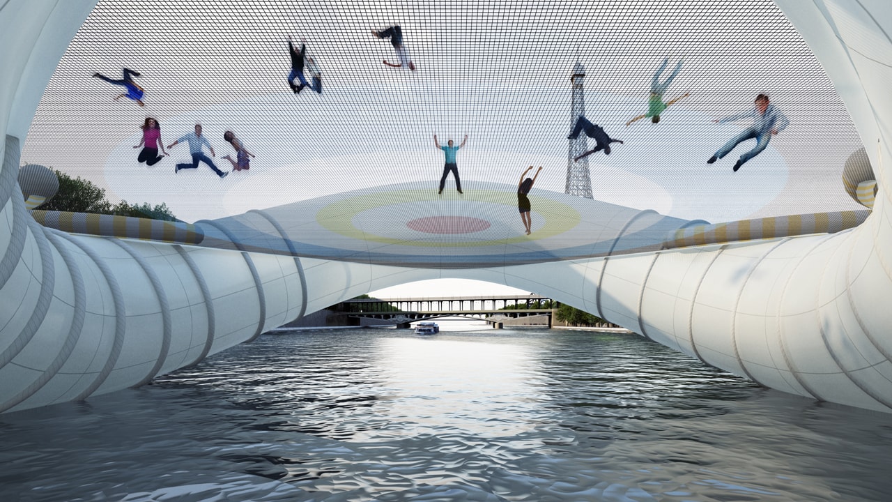 A Trampoline Bridge For Bouncing Across Paris’s River S Co.Design