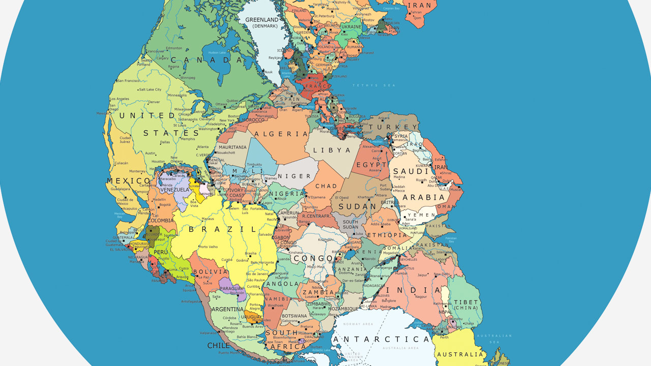 Pangea Redrawn With Today’s Political Boundaries | Co.Design