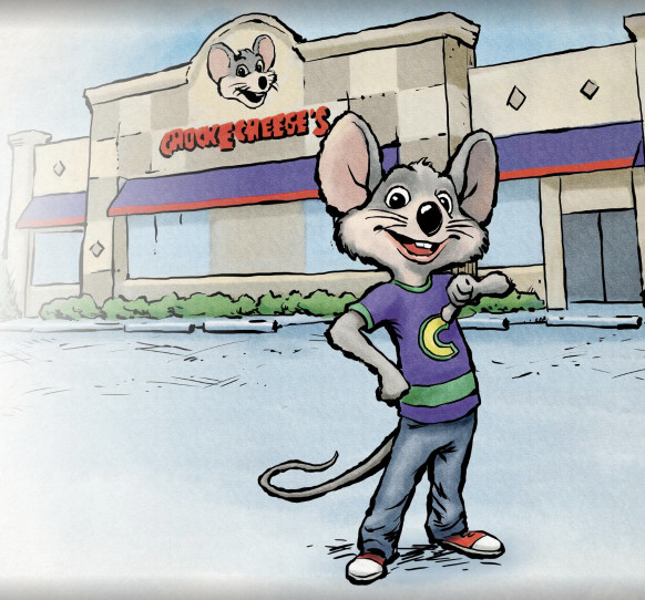 Chuck E, Cheese today, looking like the original character's great-grandson.