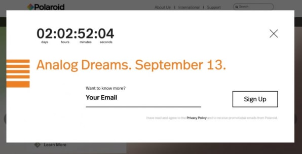 Polaroid announcement
